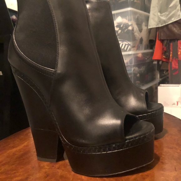 Giuseppe Zanotti Open Toe Cutout Wedge Boots 39.5 - Picture 4 of 7